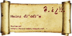 Heinz Ádám névjegykártya